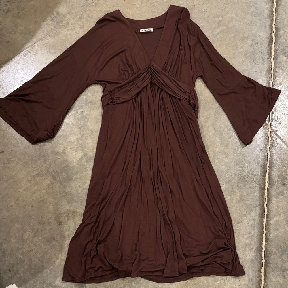 Max Studio Chocolate Long Sleeve Dress